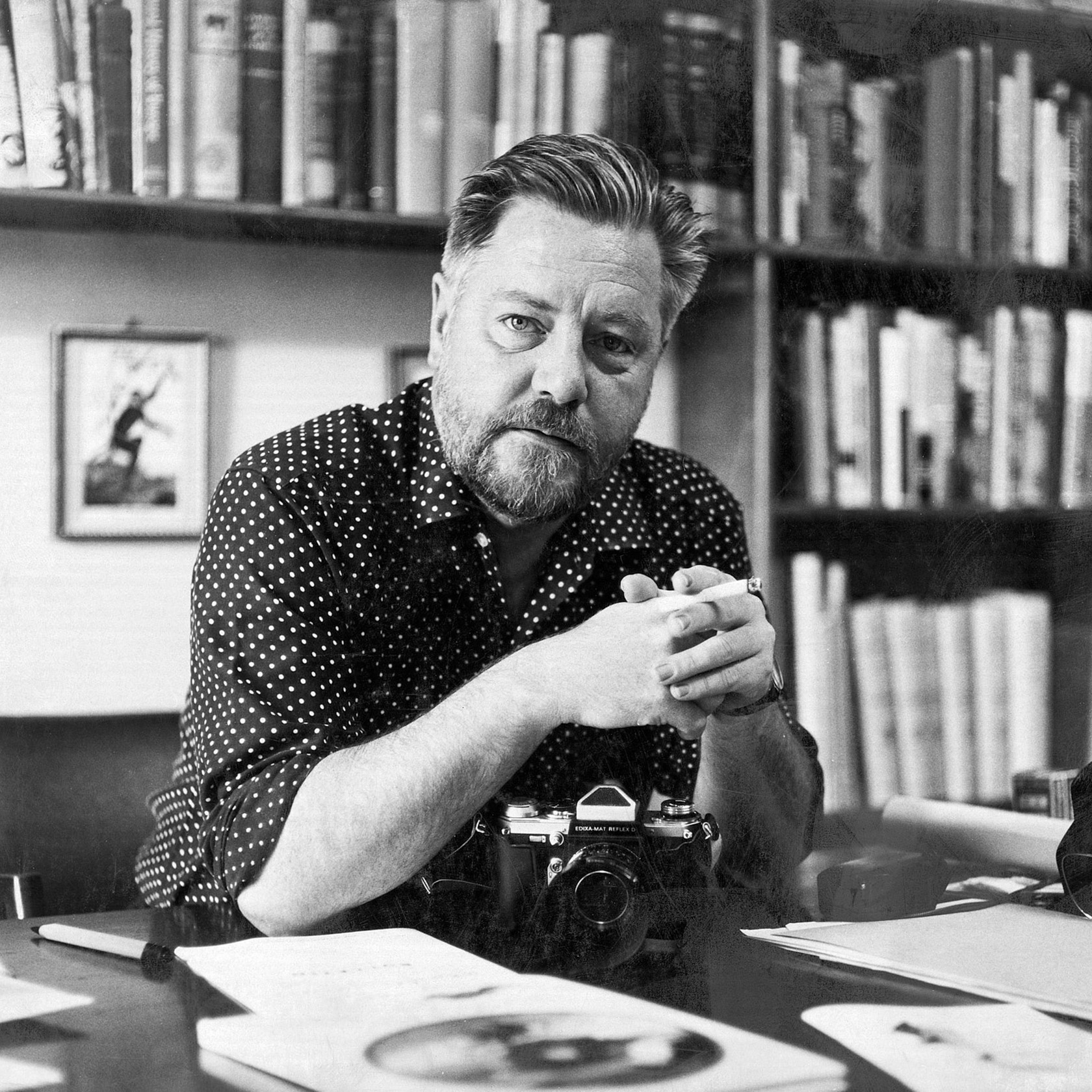 Gerald Durrell in his office