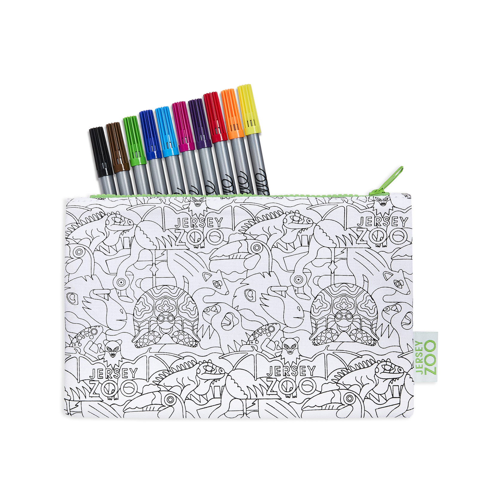 Jersey Zoo Colour-in Pencil Case
