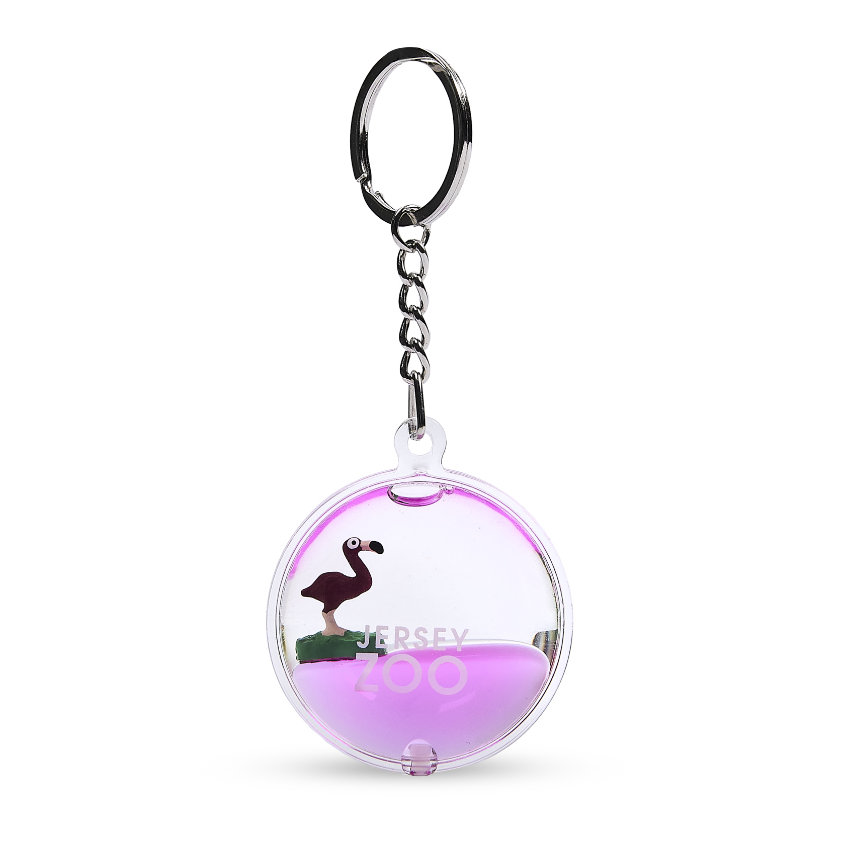 Jersey Zoo Flamingo Aqua Keyring