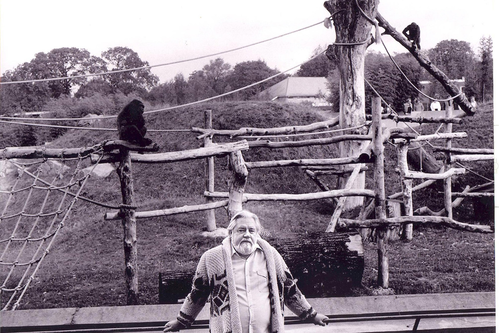 12. Gerald Durrell At Gorilla Enclosure, Late 80S