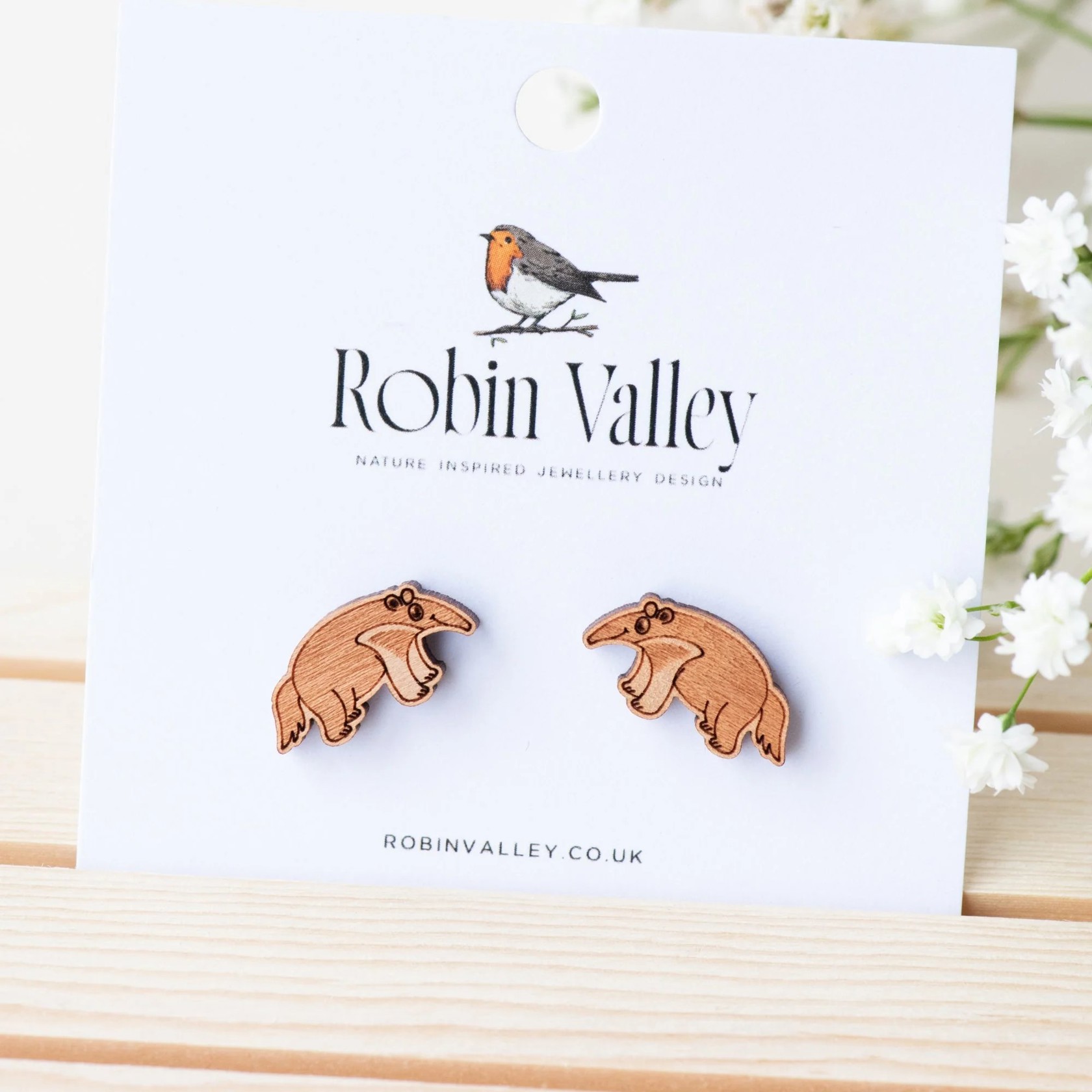 Giant Anteater Wood Earrings