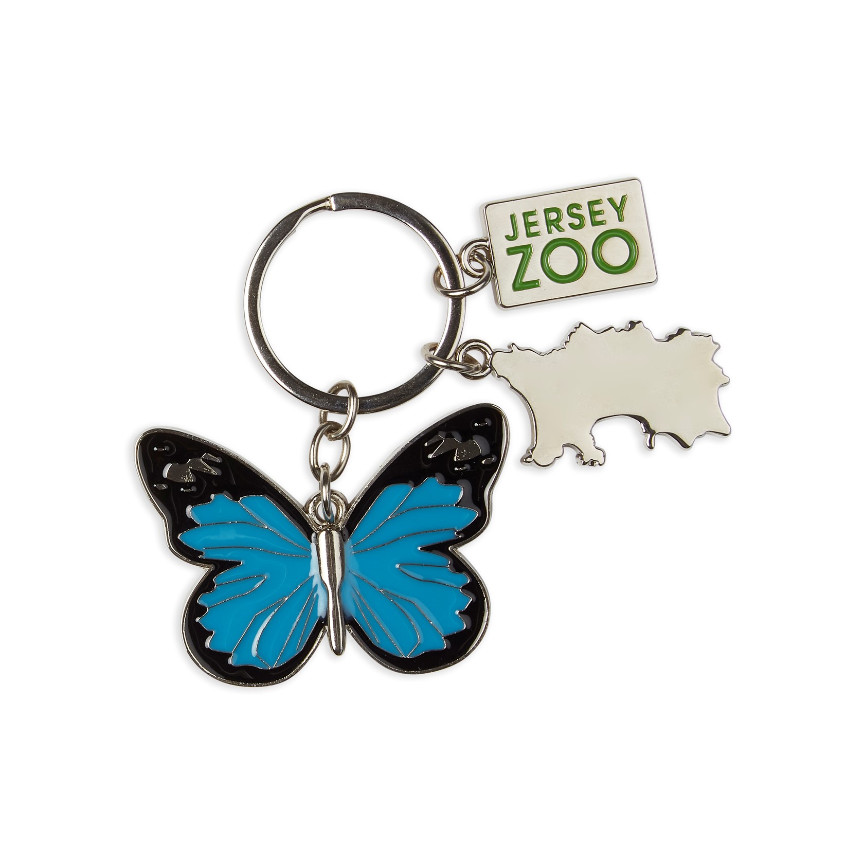 Jersey Zoo Butterfly Shaped Keyring
