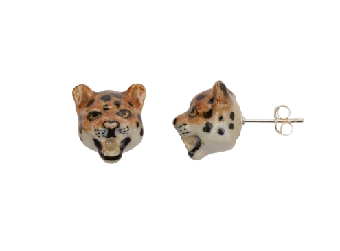 Leopard stud earrings discount