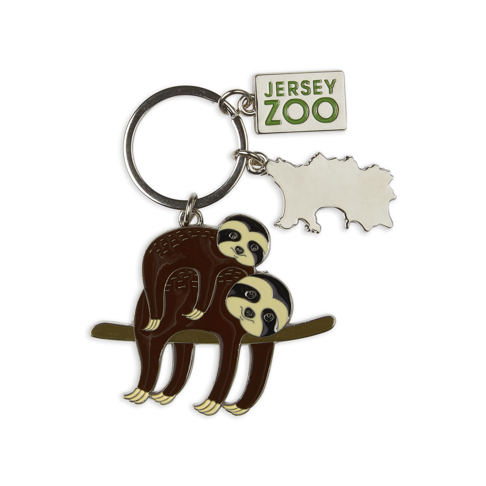 Jersey Zoo Sloth Shaped Keyring
